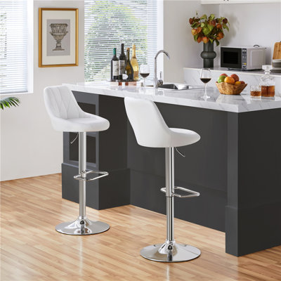 Color Swivel Upholstered Adjustable Height Counter Stool with Metal Frame