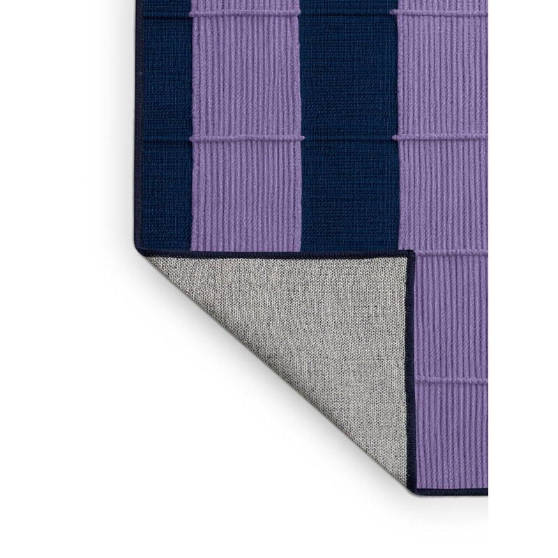 Tapis bleu à carreaux lavable à la machine, Carré 3 pi