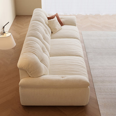 Canapé modulaire en chenille blanc crème