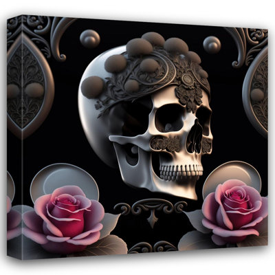 " Pink Rose Skull " by Stephen Chambers
