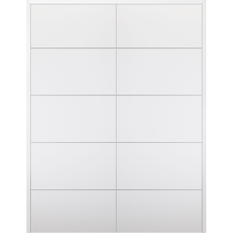Arvika 48" Polar White Wood Composite Double Prehung Interior Door