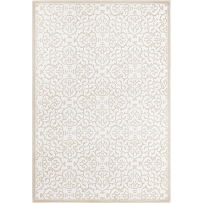 Tapis contemporain de couleur blanche
