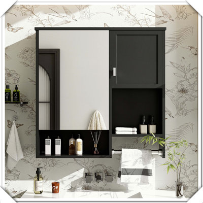 Armoire à pharmacie murale avec miroir et porte-serviettes