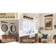 Éclairage de salle de bain 23 po à 3 lumières à intensité variable Modern Farmhouse avec verre ensemencé et contre-plaque grain de bois-164611175-179862215