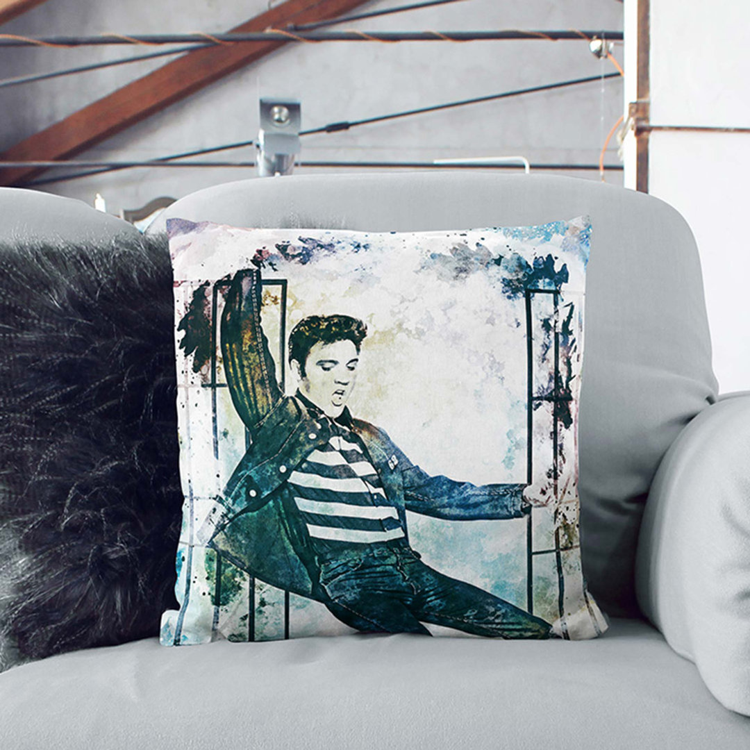 Elvis Presley Dancing in Abstract Cushion with Filling