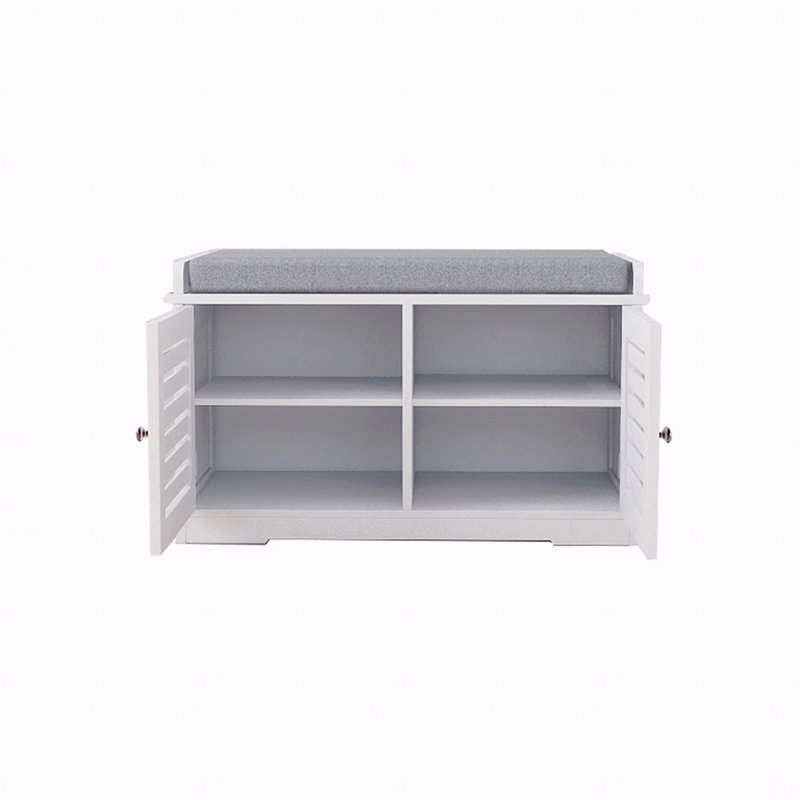 Table basse en rotin PE, porte coulissante pour le rangement, pieds en bois massif, table moderne pour le salon, couleur noyer