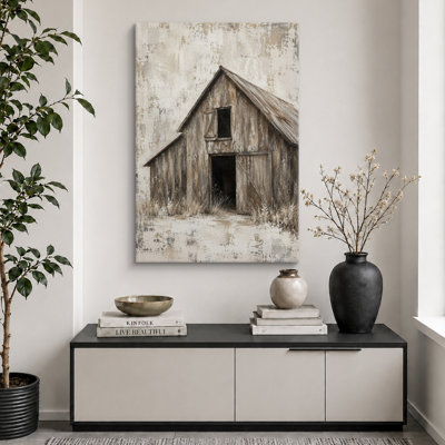 Illustration de porte de grange rustique, photos de ferme, impression encadrée sur toile