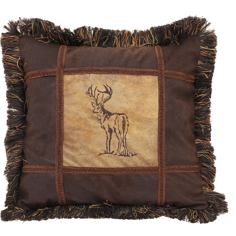 Embroidered Buck Pillow