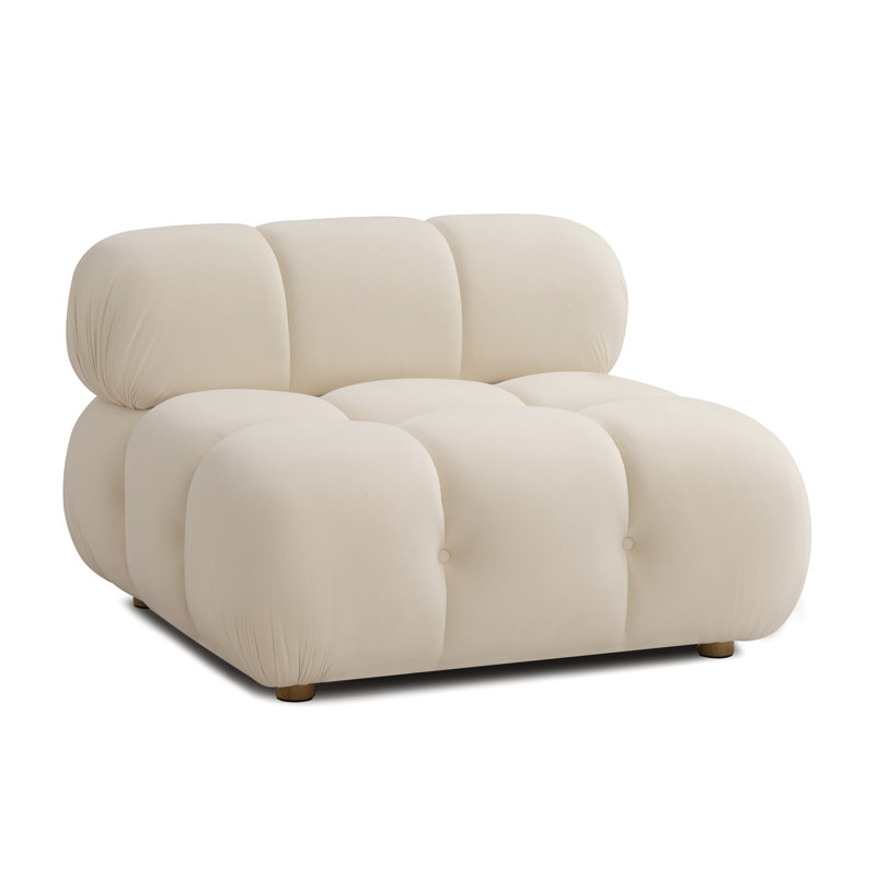 Chaise modulaire sans accoudoirs Calliope Cream Performance Velvet