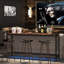 Console extra longue 70,9 po avec prises de courant et ports USB, table de canapé étroite derrière le canapé, table de bar de hall d'entrée industrielle avec station de charge pour le salon, couloir, brun rustique