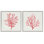 Ensemble de 2 giclées encadrées Rosy Pink Coral Branches, design par Janet Tava