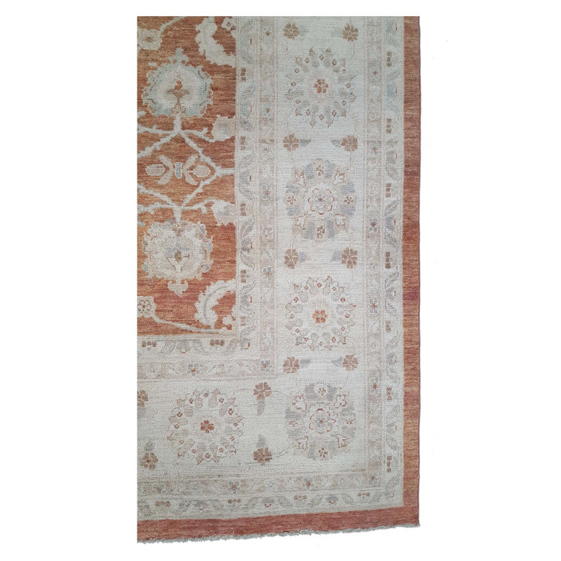 Daugherty Hand Knotted 9x12 Rust Rug