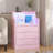 Nightstand Set Of 2 With Charging Station, Led Bedside Table With Drawers-485687940