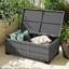 Outdoor Table with Storage Patio Table Wicker Coffee Table All-Weather Side Table Waterproof Cover-522133912