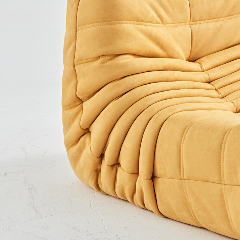 Yellow Fabric Ergonomic Design Bean Bag Chairs, Armless Floor Sofa, Single Lounge Chair For Living And Office, Yellow