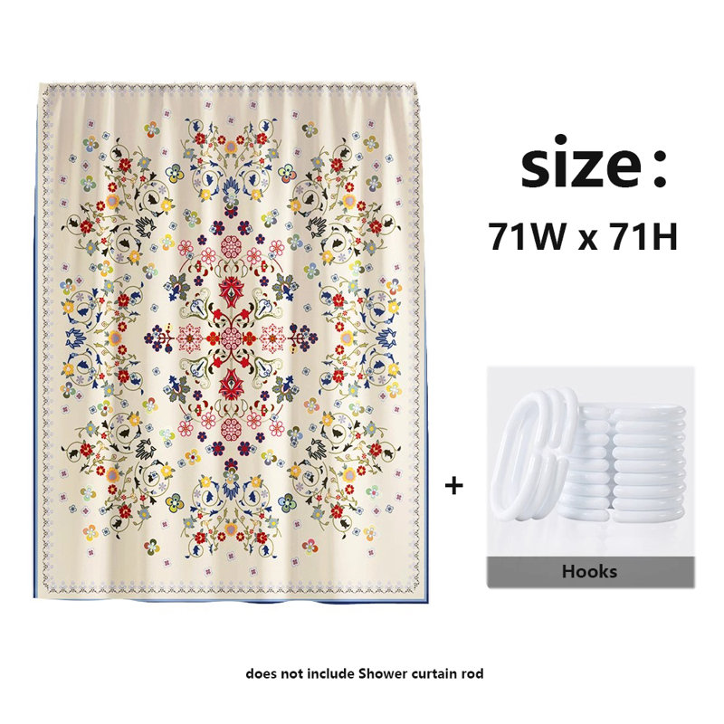 Polyester Shower Curtain, 71"H x 71"W