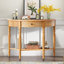 Console rustique demi-lune avec tiroir et tablette-1841738947