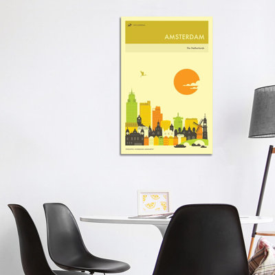Amsterdam Skyline 1 Piece Wrapped Canvas Wall Art