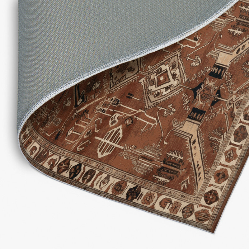 Tapis d'intérieur et d'extérieur brun Persian, Rectangle 4pi x 6 pi