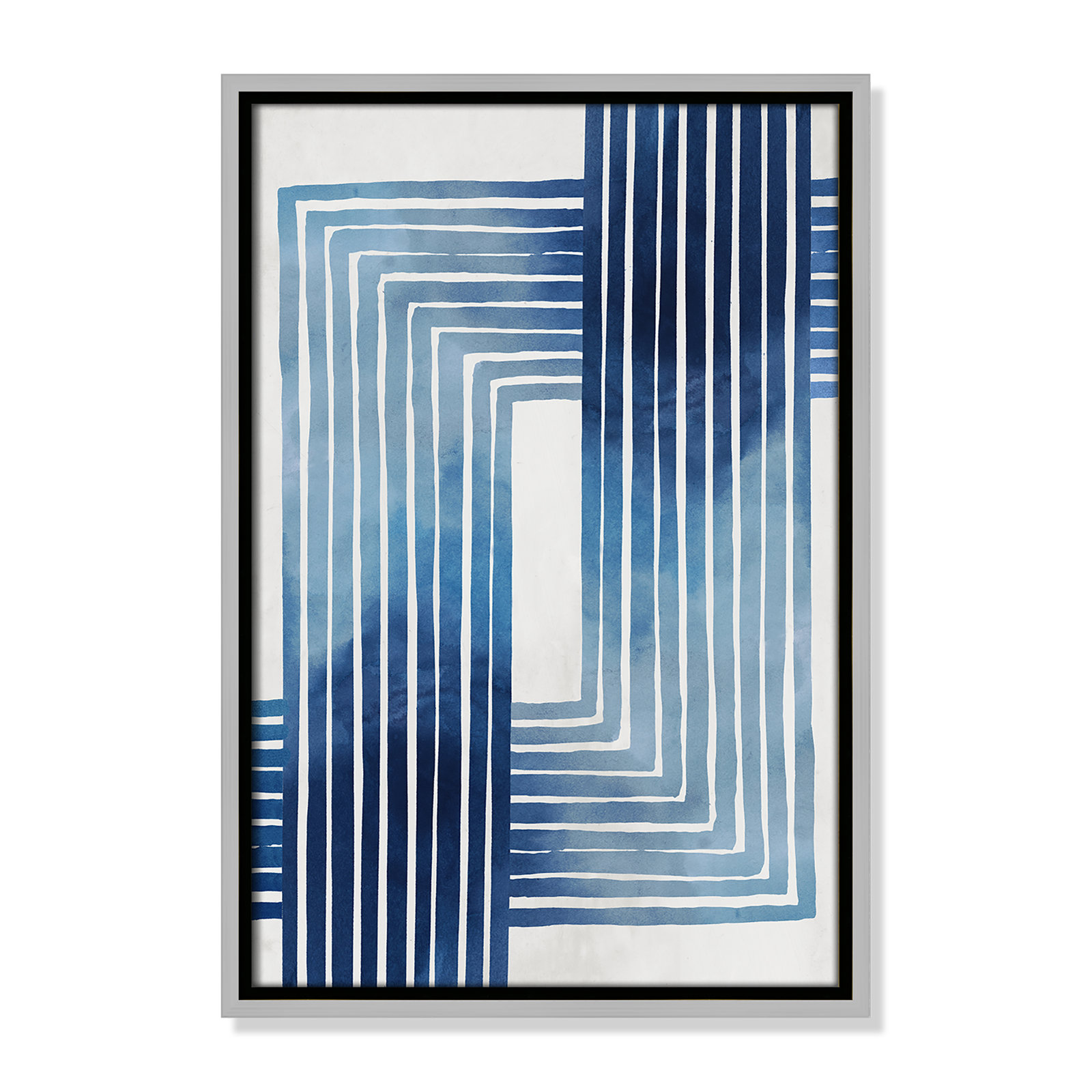 Lanny "In Unison" Painting by Eva Watts, Silver Framed Canvas, 19.5" H x 13.5" W x 2" D