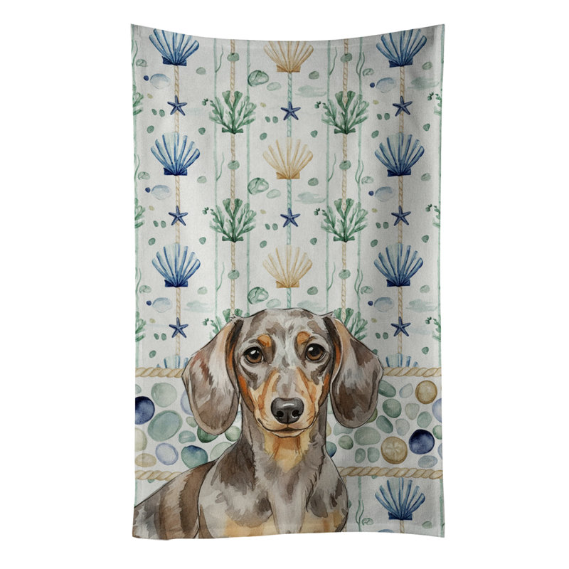 Coastal Sea Glass Kitchen Towel, Dapple Dachshund