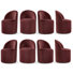 Chaise rembourrée entièrement assemblée en velours avec roulettes cachées (ensemble de 8)