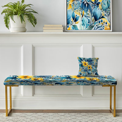Banc rembourré or