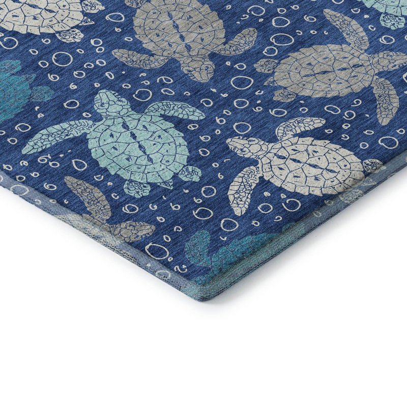 Tapis lavable à la machine de qualité supérieure Mayfield AMF192, Bleu, 2'3" x 7'6" Runner