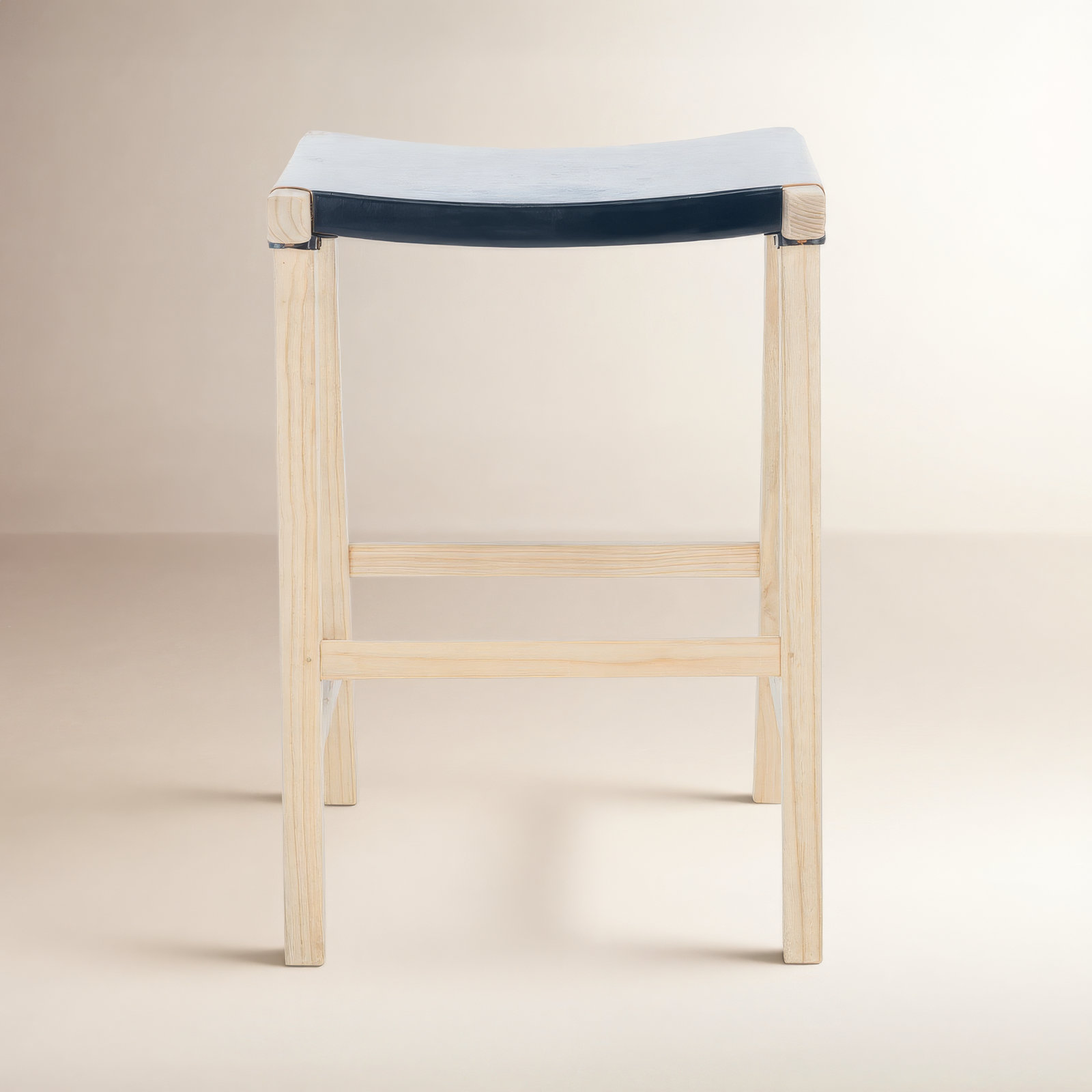 Kellan Genuine Leather Bar & Counter Stool, Black Genuine Leather, Counter Stool (26.8” Seat Height)