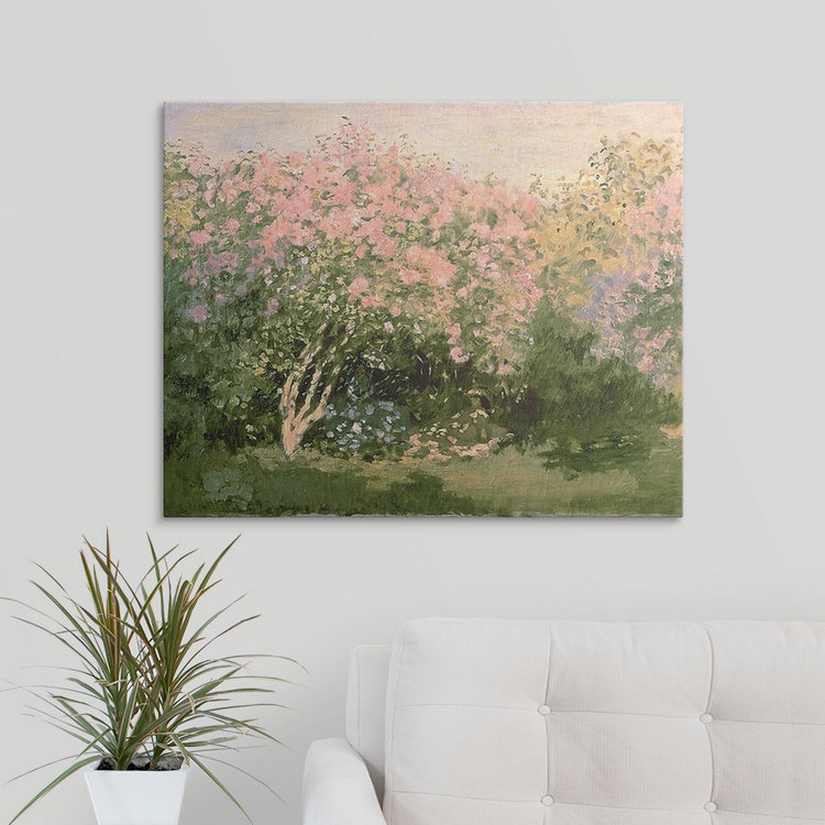 Lilas au soleil par Claude Monet - reproduction, H 16 po x l 20 po x P 1,5 po, Toile