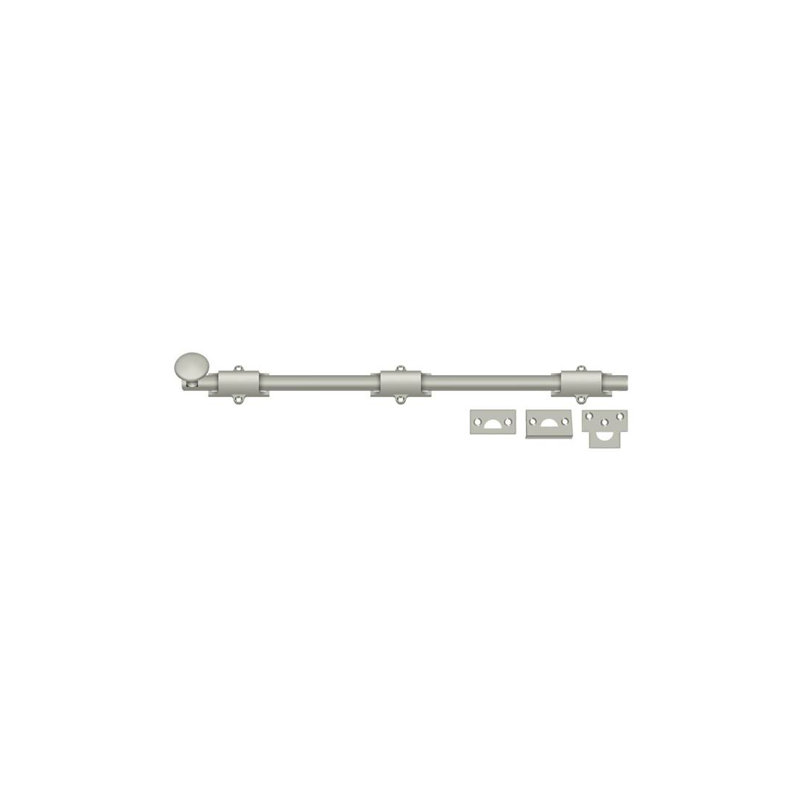 Brass Latch/Catch/Bolt, Brushed Nickel, 1.875" H x 18.5" W x 1.25" D
