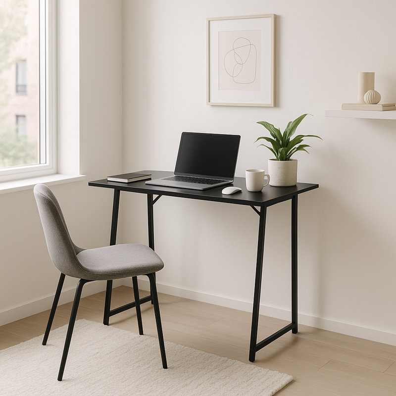 Harbour Housewares - Deluxe Wooden Folding Desk, Black