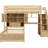 Natural Twin Over Loft Bed With Storage And & Pine Construction Built-In Desk Strong Structure-1355825855