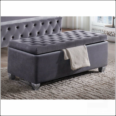 Banc de rangement capitonné