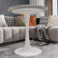 Table d'appoint ronde en marbre avec base piédestal conique, idéale pour le salon, design minimaliste moderne-333567531-333567532