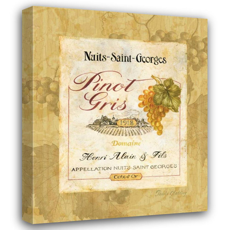 «Red Barrel Studio® Gladding, Pamela Gallery», art sur toile tendue: Pinot gris, H 18 po x l 15 po