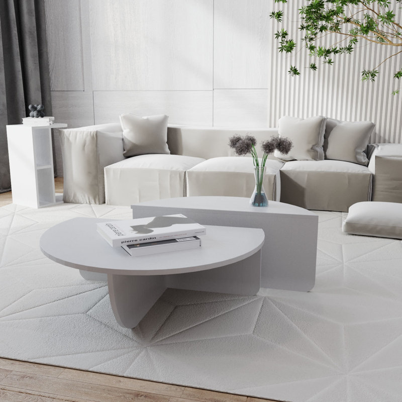 Heidi-Grace Coffee Table, 35" H x 90" L x 50" D, White