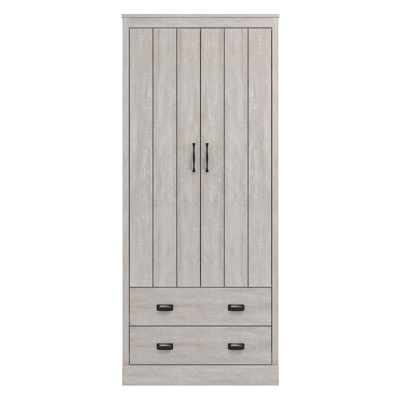 2 Door 2 Drawer Wardrobe, Dusty Grey Oak