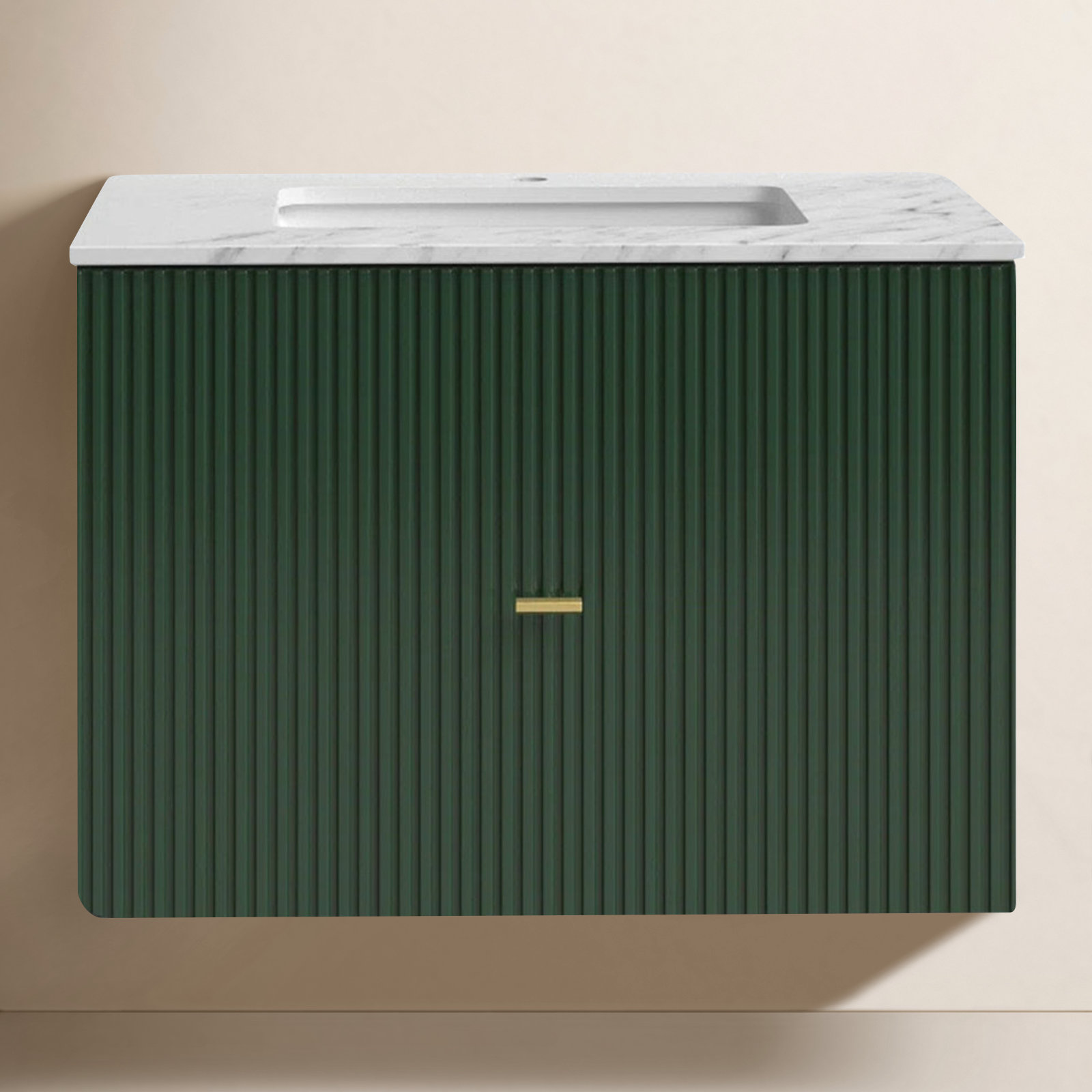 Jamell 30'' Single Bathroom Vanity, Forest Green, White