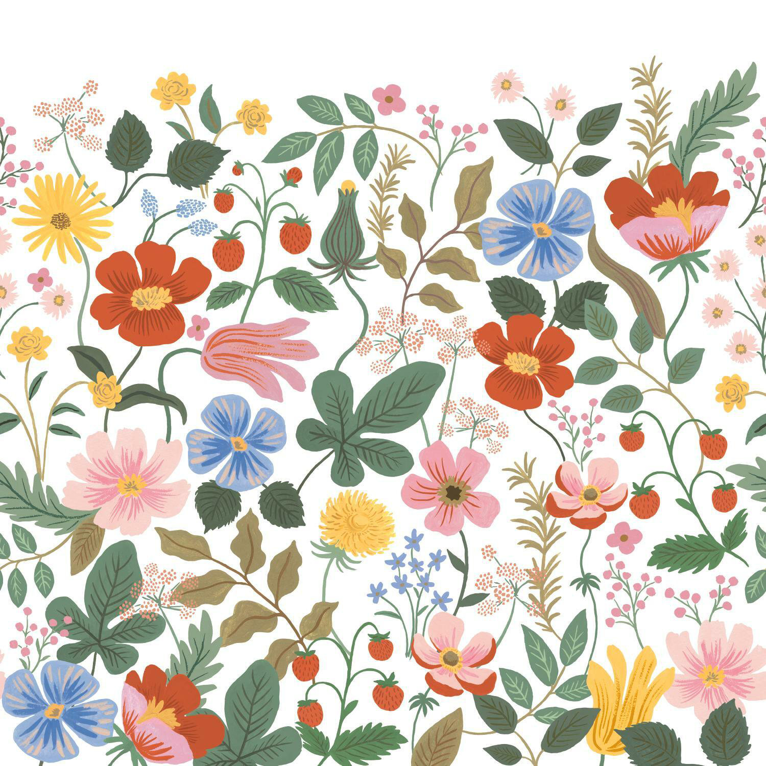 Strawberry Fields Wall Mural, White