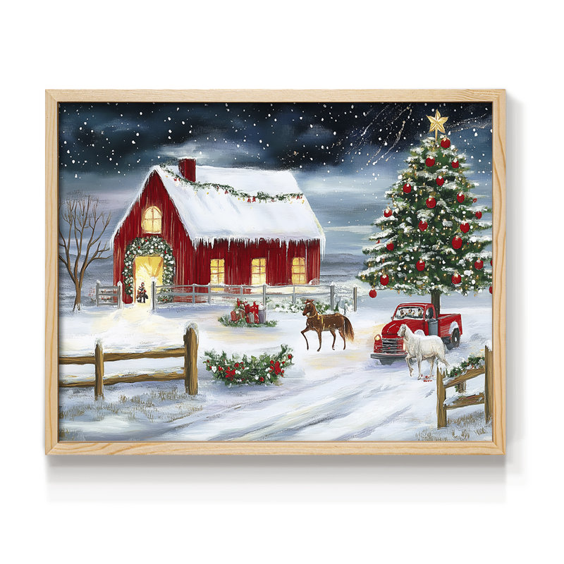 «Chirstmas Art» - DCCL XXXVII - Reproduction encadrée - Restickable, H 16 po x l 20 po, Naturel