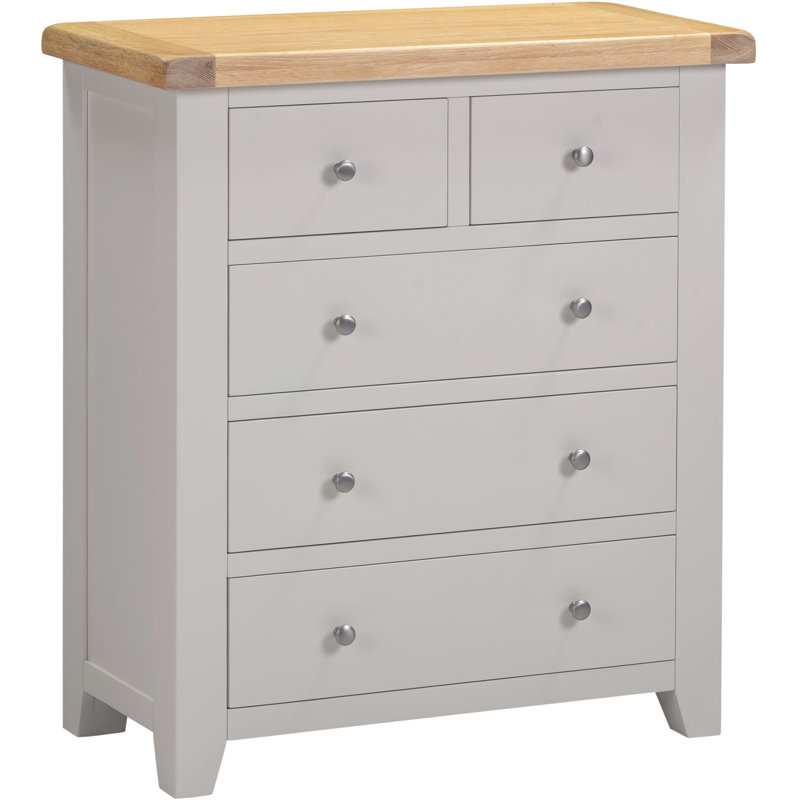 Windsor 5 Drawer Chest of Drawers, Grey