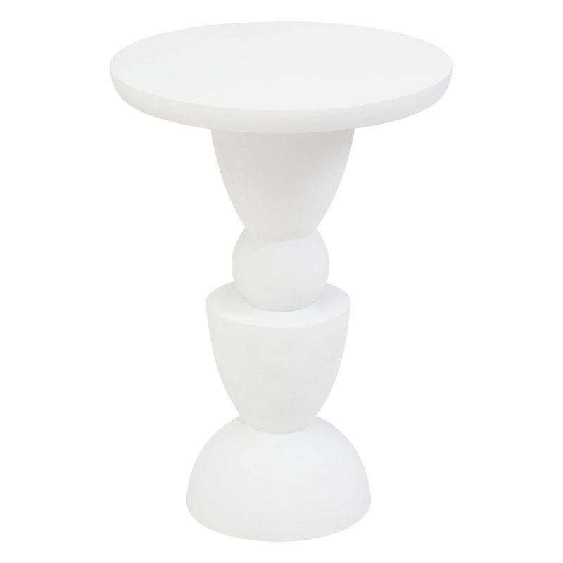 Demel Solid Wood End Table, White