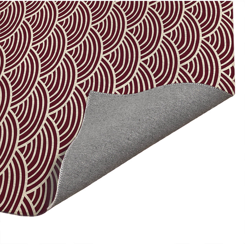 Tapis de cuisine Layered Arch Wave, Rectangle 5' x 7', Vin géométrique