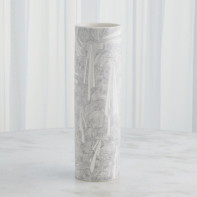 Vase de table en céramique fait à la main, H 20 po x l 6,25 po x P 6,25 po