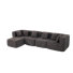 Canapé modulaire en chenille désossé de 130 po avec repose-pieds Horgan, canapé modulaire en mousse à compression, siège profond sans assemblage