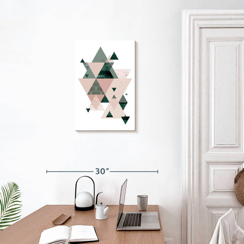 Avery Evergreen Blush Geo II, H 24 po x l 16 po