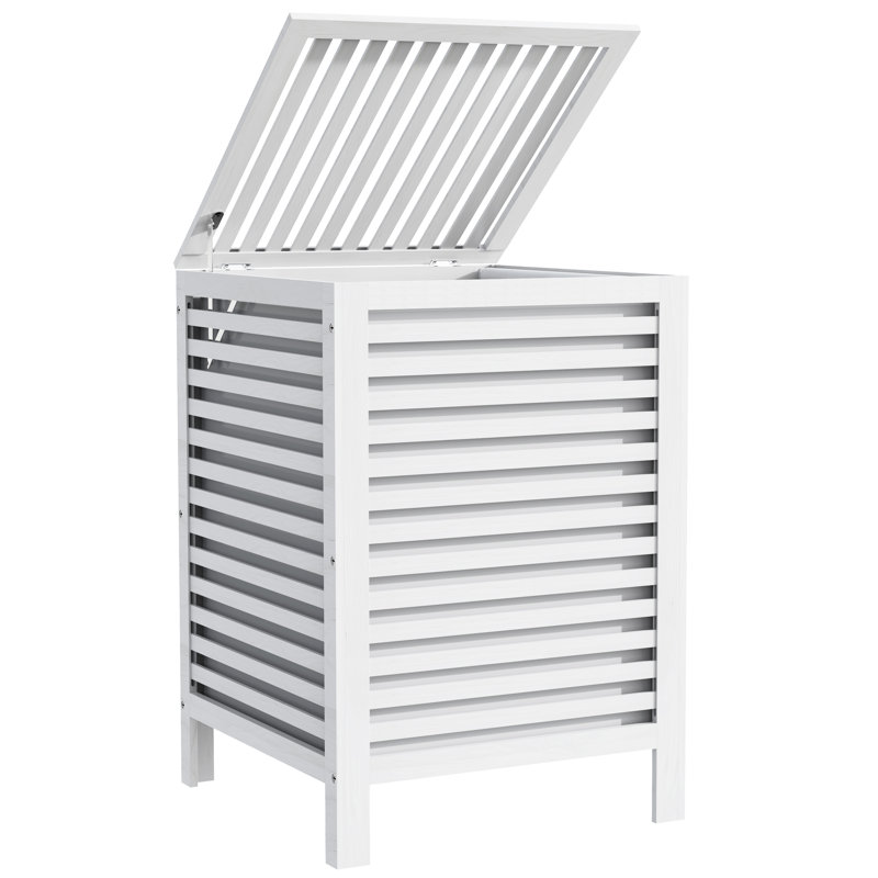 Panier à linge en bambou, Blanc