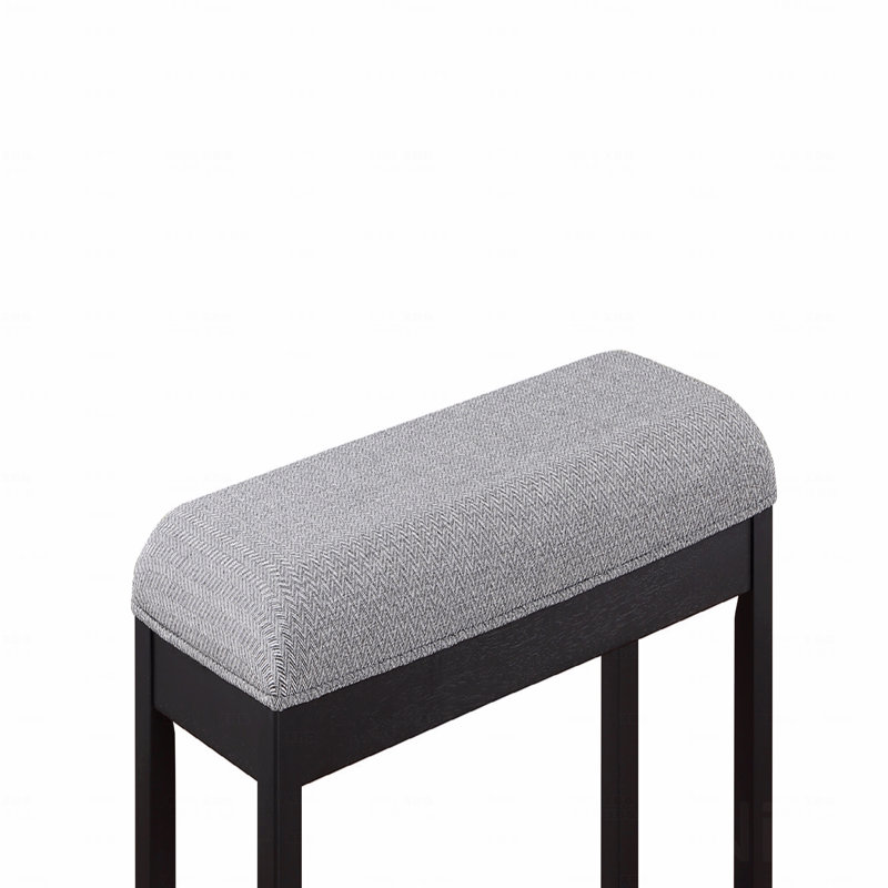 Banc de salle à manger à hauteur de comptoir en tissu 1 pièce, Gris / Noir