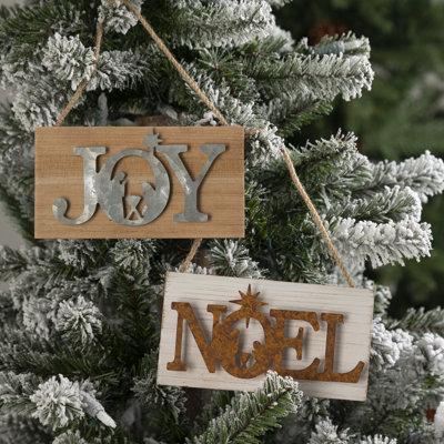 2.95'' Handmade Wood Holiday Shaped Ornament